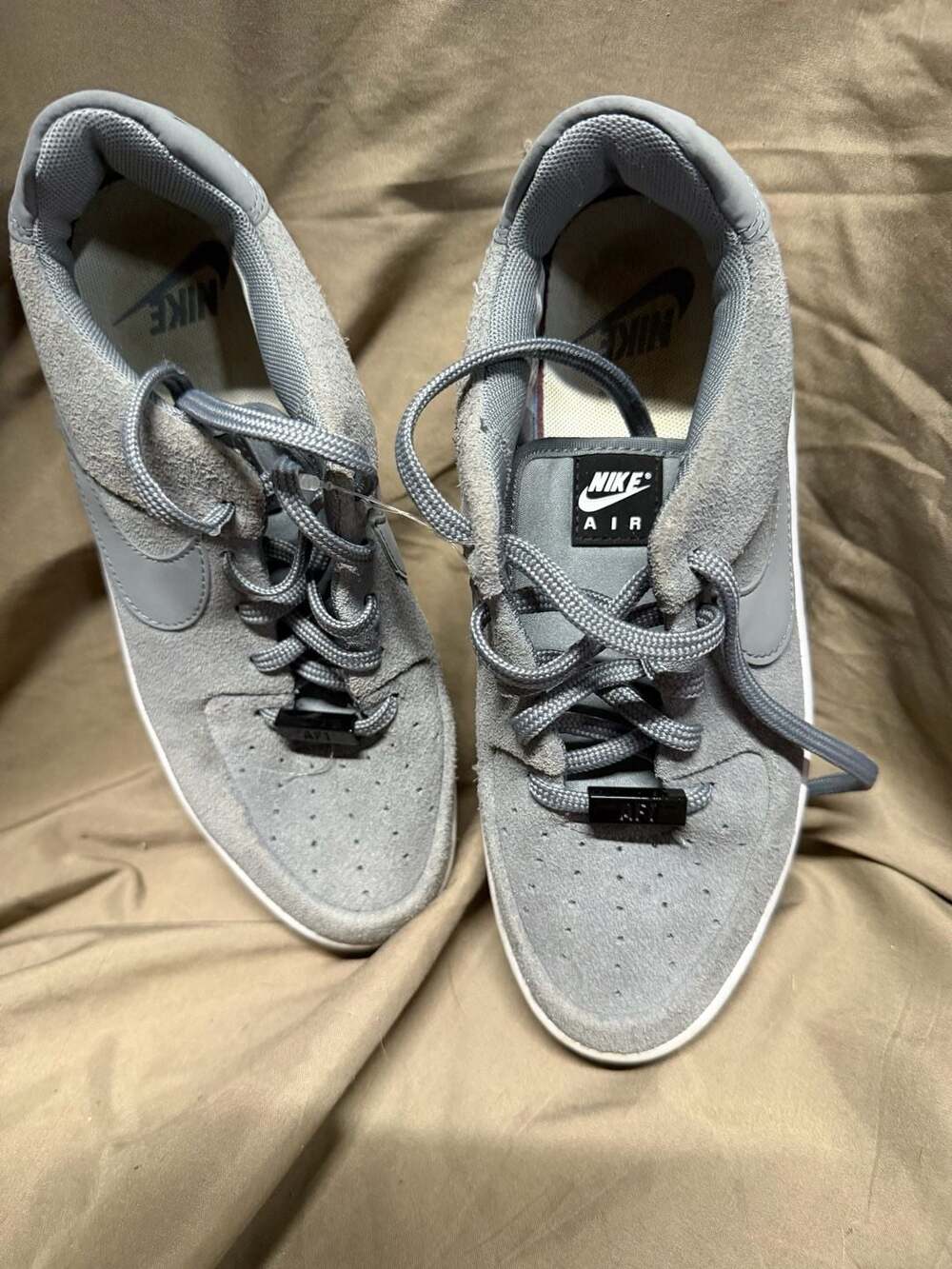 Nike Women's Air Force 1 Sage Low Cool Grey Suede Sneakers (AR5339-003)